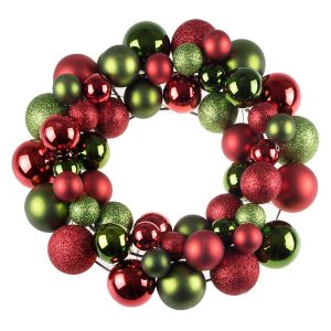 Clever Creations Bright Red & Green Christmas Wreath