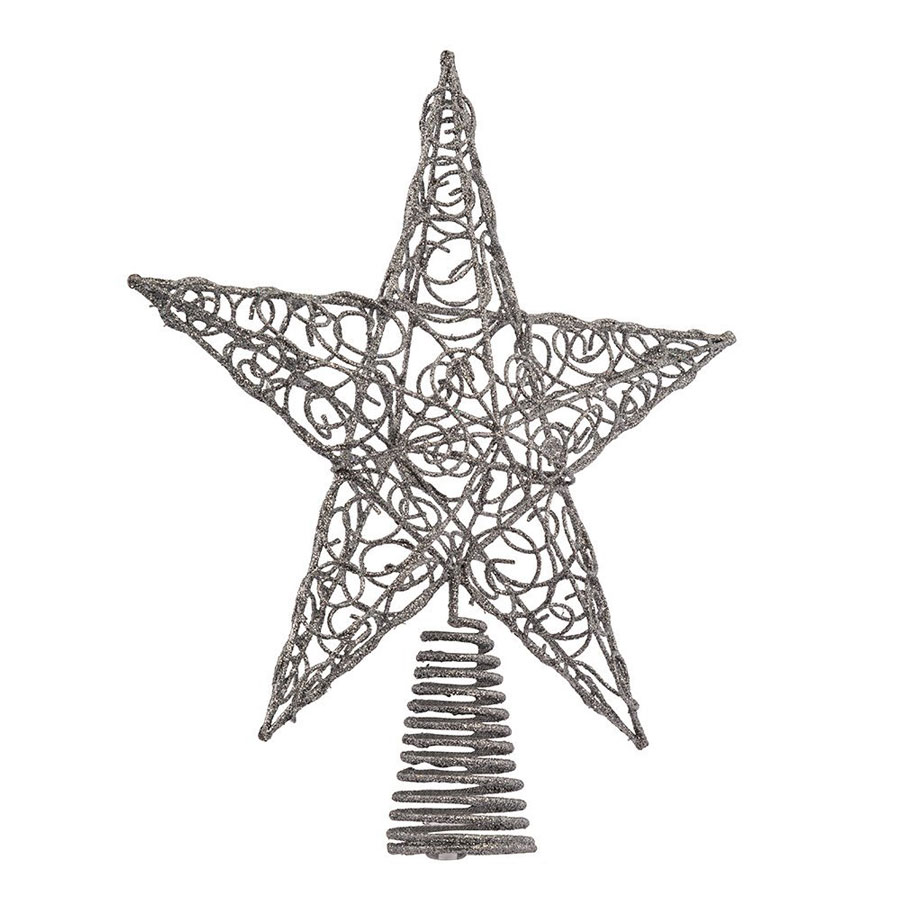 Kurt Adler Silver Star Christmas Tree Topper