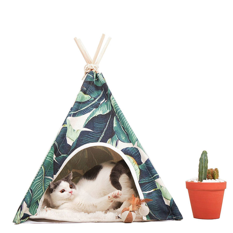 Little Dove Indian Teepee House Cat Bed