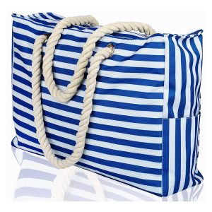 Premium XL Cotton Rope Stripe Beach Bag