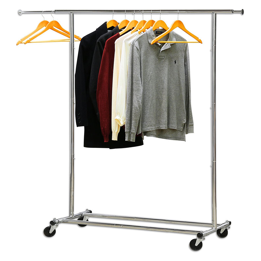 Simple Houseware Heavy Duty Chrome Clothes Rack