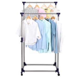 Songmics Double Adjustable Rolling Clothes Rack