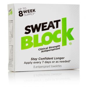 SweatBlock Clinical Strength Antiperspirant Towelettes