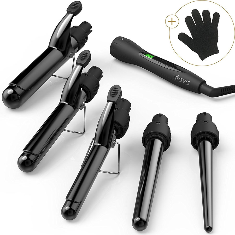 Xtava 5-in-1 Professional Set Ceramic Curling Iron